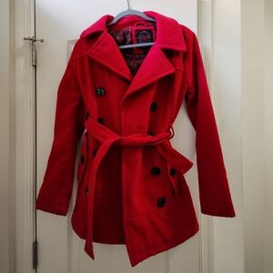 Dollhouse Outerwear Red Dress Coat/Jacket